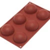 Silikomart Bakmat 6 Halve Bollen ø 7 Cm Silicone Bruin