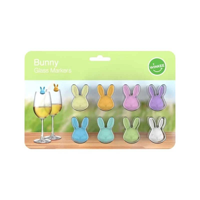 Winkee Bunny Glass Markers Silicone 8 Stuks 1 Winkee Bunny Glass Markers Silicone 8 Stuks
