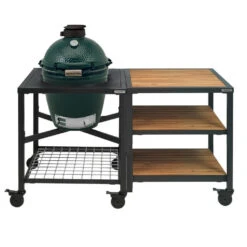 Big Green Egg Modular Outdoor Workspace Compleet Systeem Wood-Wood-Wood Incl. Medium Barbecue