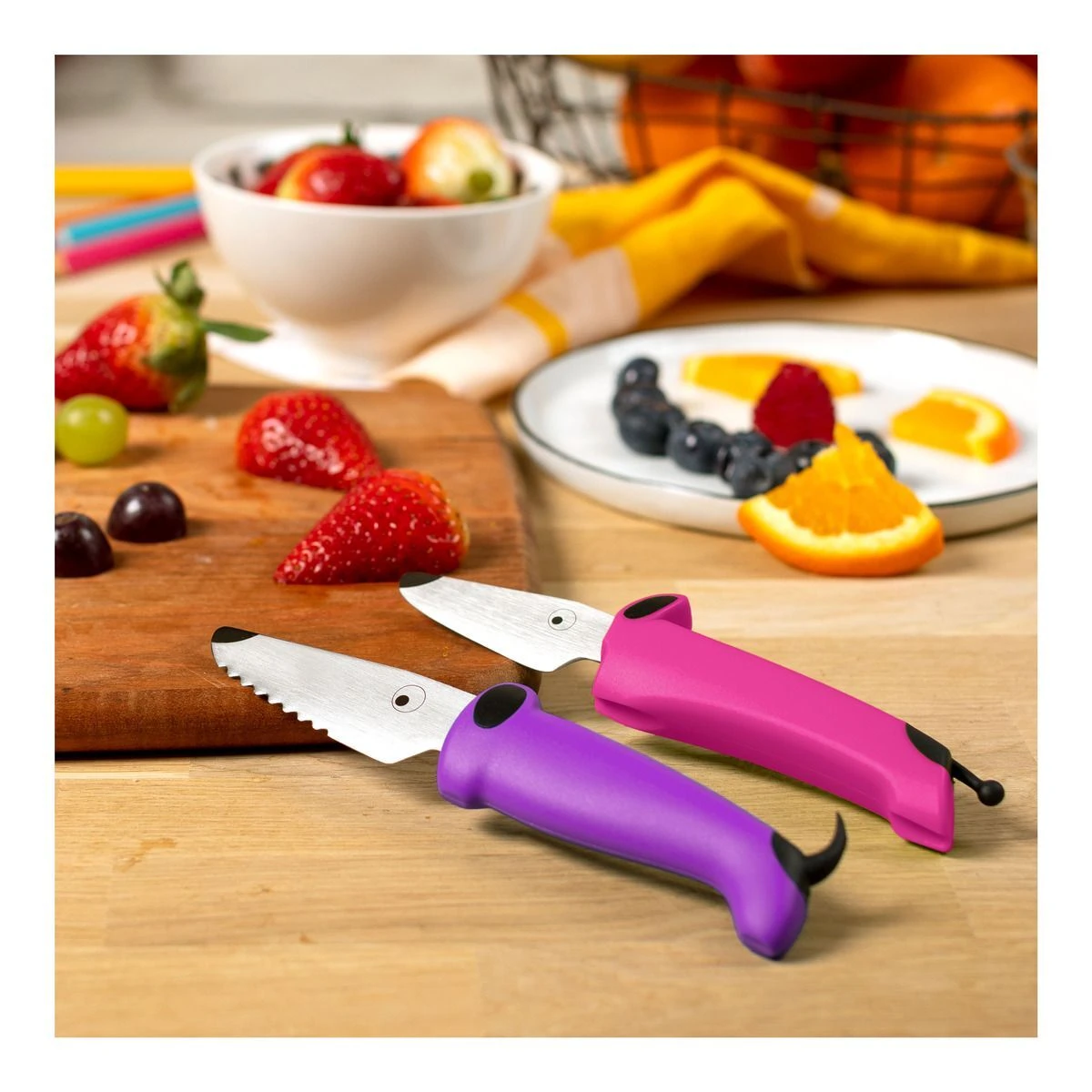 Kuhn Rikon Kindermessenset Roze / Paars 2-delig 2 Kuhn Rikon Kindermessenset Roze / Paars 2-delig - Afbeelding 2