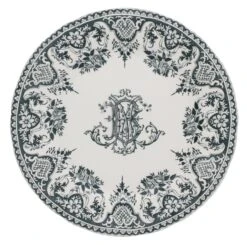 Gien Monogramme Dinerbord ø 27,5 Cm Keramiek Groen
