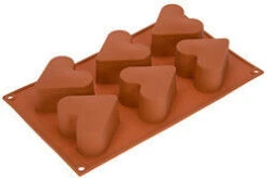 Silikomart Bakvorm 6 Harten ø 6,5 Cm Silicone Bruin