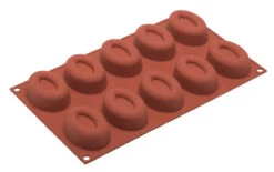 Silikomart Bakvorm 10 Ovale Savarins ø 7 Cm Silicone Bruin