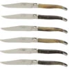 Laguiole En Aubrac Steakmes 11,5 Cm Geperst Hoorn Bruin 6 Stuks