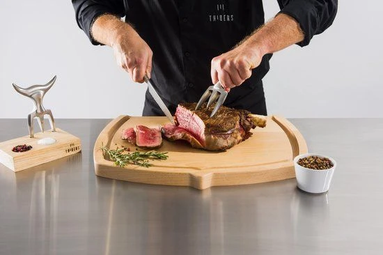 Tridens Vleesvork En Basis Geborsteld Rvs En Hout 5 Tridens Vleesvork En Basis Geborsteld Rvs En Hout - Afbeelding 5