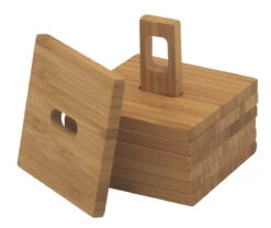 Point-Virgule Glasonderzetters 8,8 X 8,8 Bamboe 6 Stuks