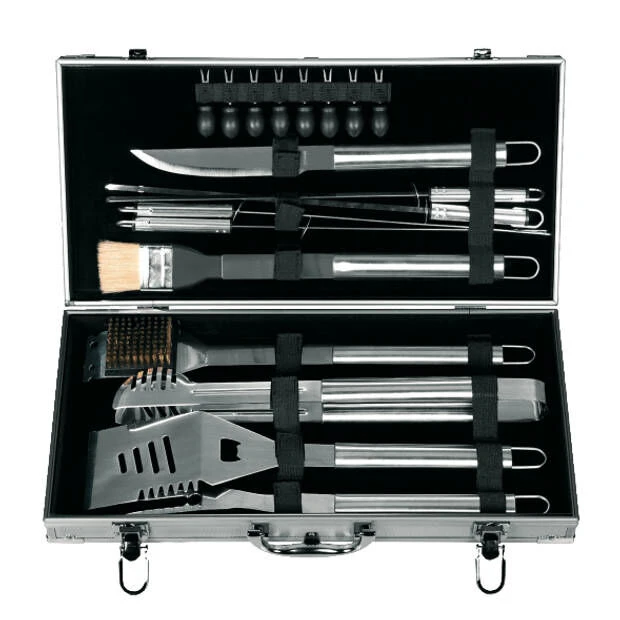 Leopold Grillkoffer Rvs 18-delig 1 Leopold Grillkoffer Rvs 18-delig