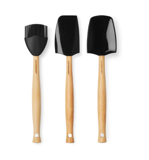 Le Creuset Spatelset Silicone Zwart 3-delig 1 Le Creuset Spatelset Silicone Zwart 3-delig