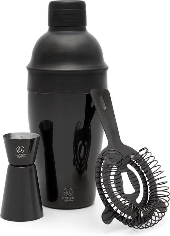 Leopold Acolon Bar Set Rvs Zwart 3-delig 1 Leopold Acolon Bar Set Rvs Zwart 3-delig