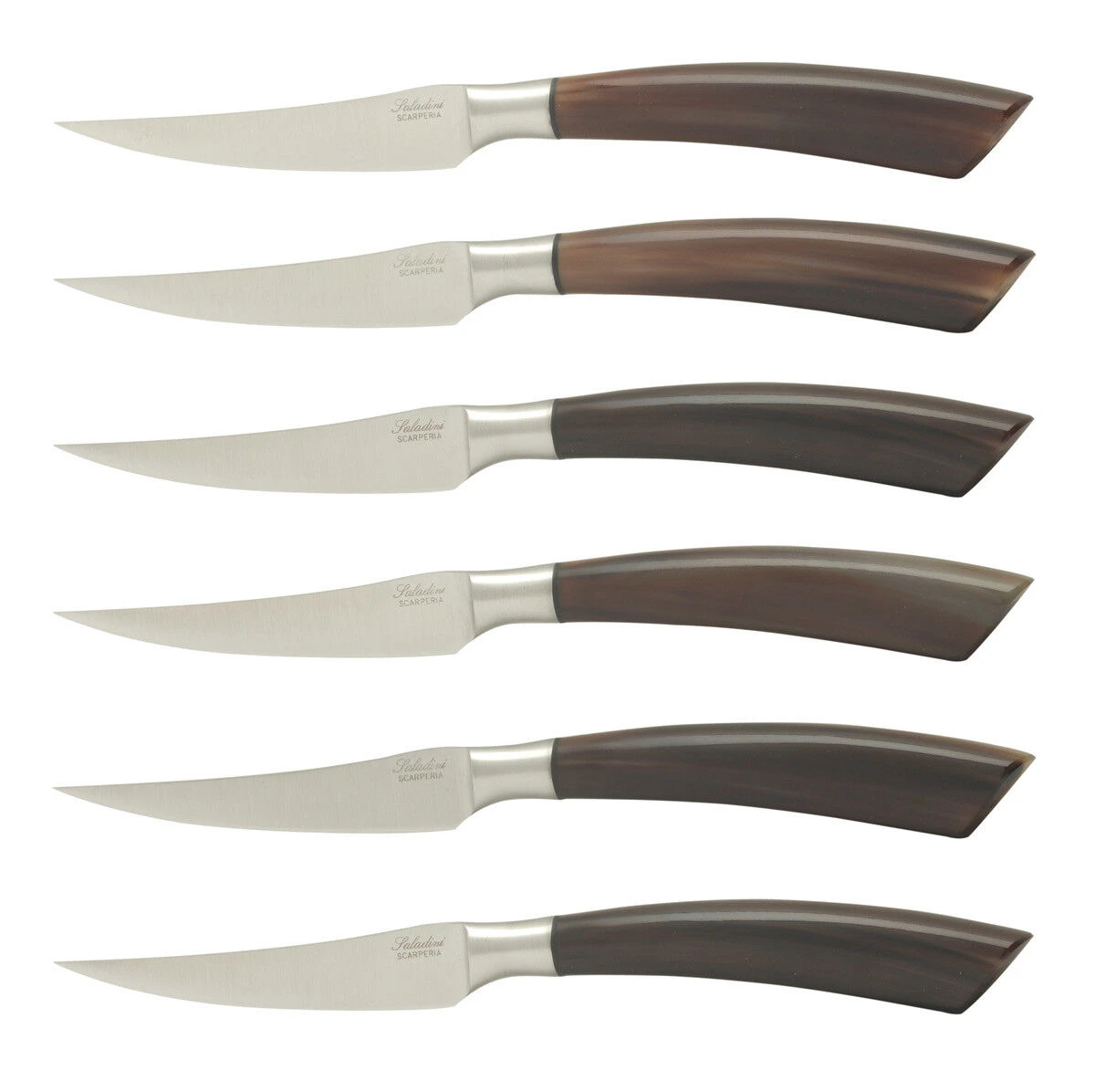 Saladini Steakmes 10 Cm Ossenhoorn 6 Stuks 1 Saladini Steakmes 10 Cm Ossenhoorn 6 Stuks