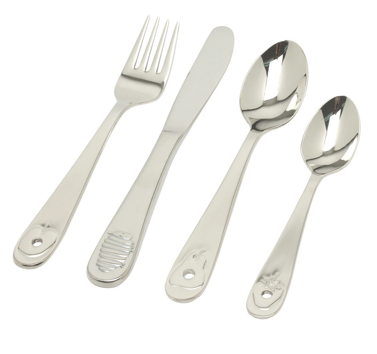 Van Kempen & Begeer Junior Bestek Rupsje Nooitgenoeg Rvs 4-delig 1 Van Kempen & Begeer Junior Bestek Rupsje Nooitgenoeg Rvs 4-delig