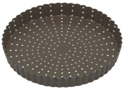 Gobel Geperforeerde Geribbelde Taartvorm Rond ø 22 Cm Staal Bruin
