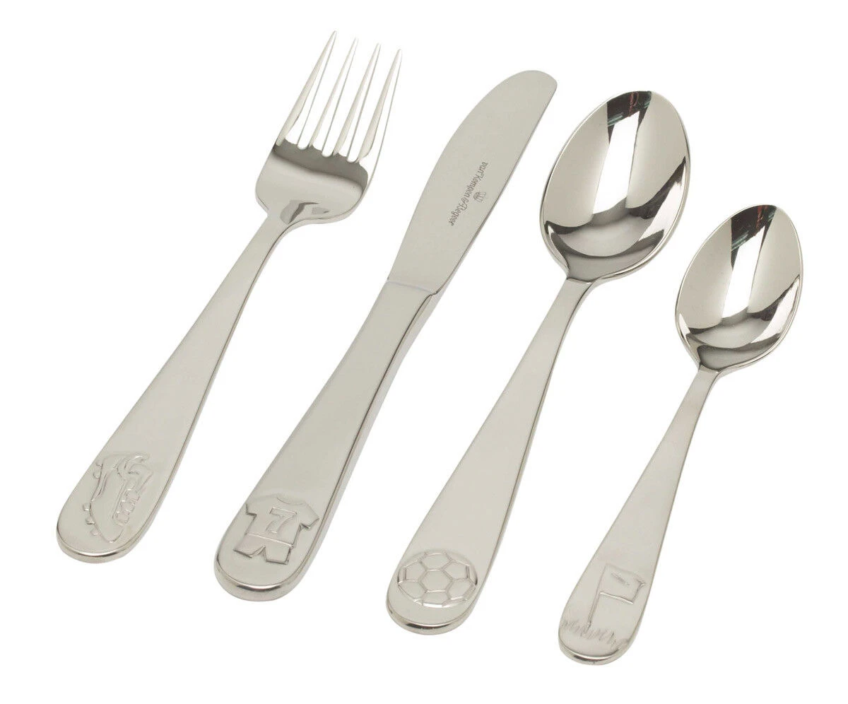 Van Kempen & Begeer FC Junior Kinderbestek Rvs 4-delig 1 Van Kempen & Begeer FC Junior Kinderbestek Rvs 4-delig