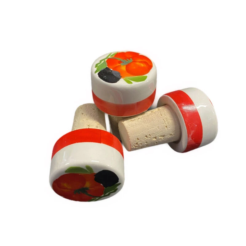 Oldenhof Wijnstopper Tomaat Aardewerk Rood 2 Oldenhof Wijnstopper Tomaat Aardewerk Rood - Afbeelding 2