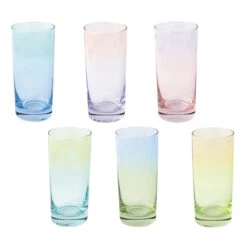 Oldenhof Longdrink Glazen 430 Ml Regenboog Kleuren Set Van 6