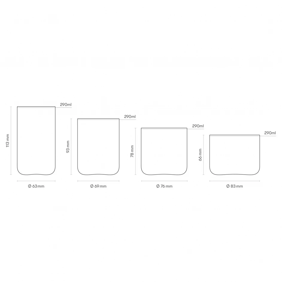 Aarke Nesting Stapelbare Glazen Glas 4-delig 4 Aarke Nesting Stapelbare Glazen Glas 4-delig - Afbeelding 4