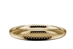 Alessi Il Tornitore Matto ITM09 BR Edges Dienblad ø 35 Cm Rvs Bronskleurig