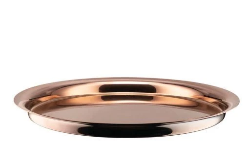 Alessi Il Tornitore Matto ITM14 CU Kuru Kuru Dienblad ø 40 Cm Rvs Koperkleurig