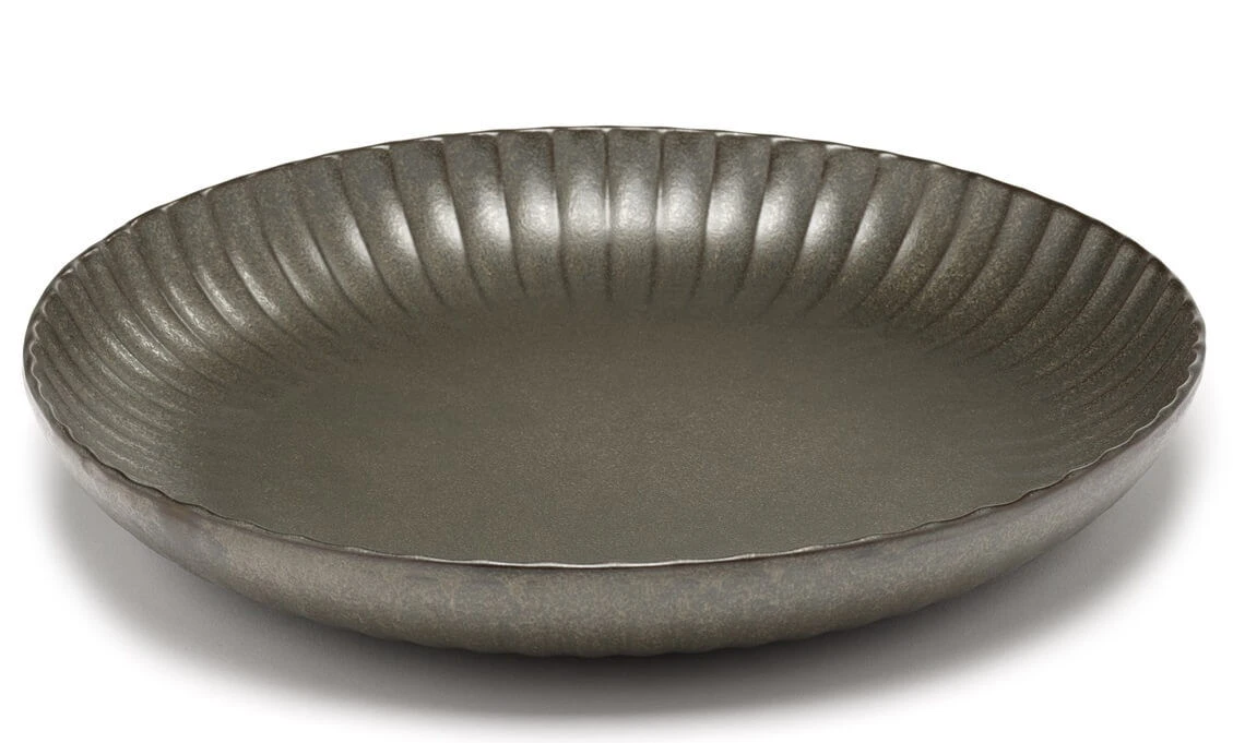 Serax INKU By Sergio Herman Serveerschaal M ø 32 Cm H 5 Cm Aardewerk Groen 1 Serax INKU By Sergio Herman Serveerschaal M ø 32 Cm H 5 Cm Aardewerk Groen