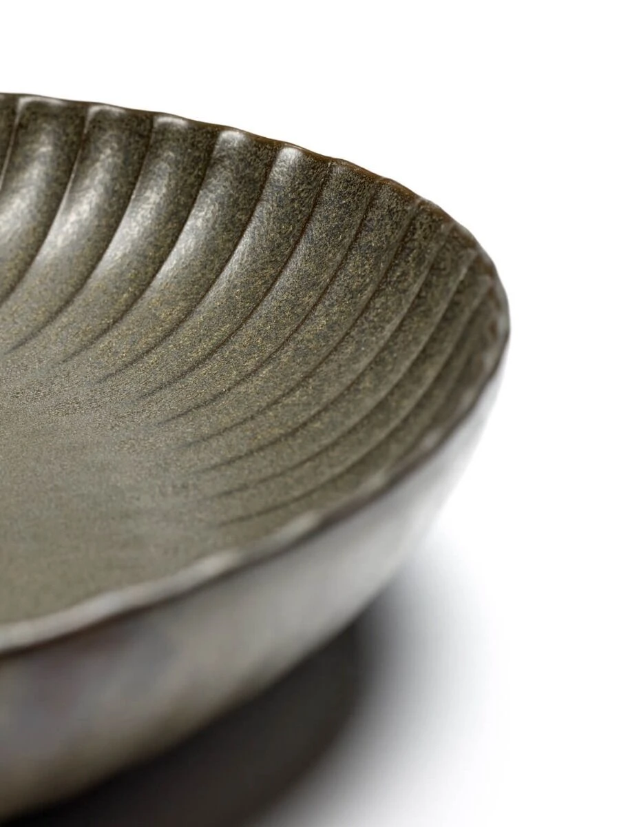 Serax INKU By Sergio Herman Serveerschaal M ø 32 Cm H 5 Cm Aardewerk Groen 3 Serax INKU By Sergio Herman Serveerschaal M ø 32 Cm H 5 Cm Aardewerk Groen - Afbeelding 3