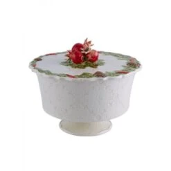 Bordallo Christmas Garland Trifleschaal Met Deksel Aardewerk Wit