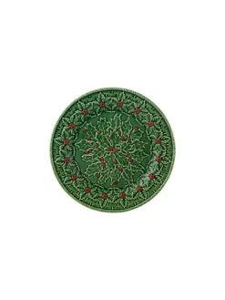 Bordallo Holly Christmas Hulstblad Serveerbord 34 Cm Aardewerk Groen