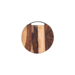 Bowls And Dishes Pure Rose Wood Serveerplank ø 25 Cm Met 1 Metalen Handvat