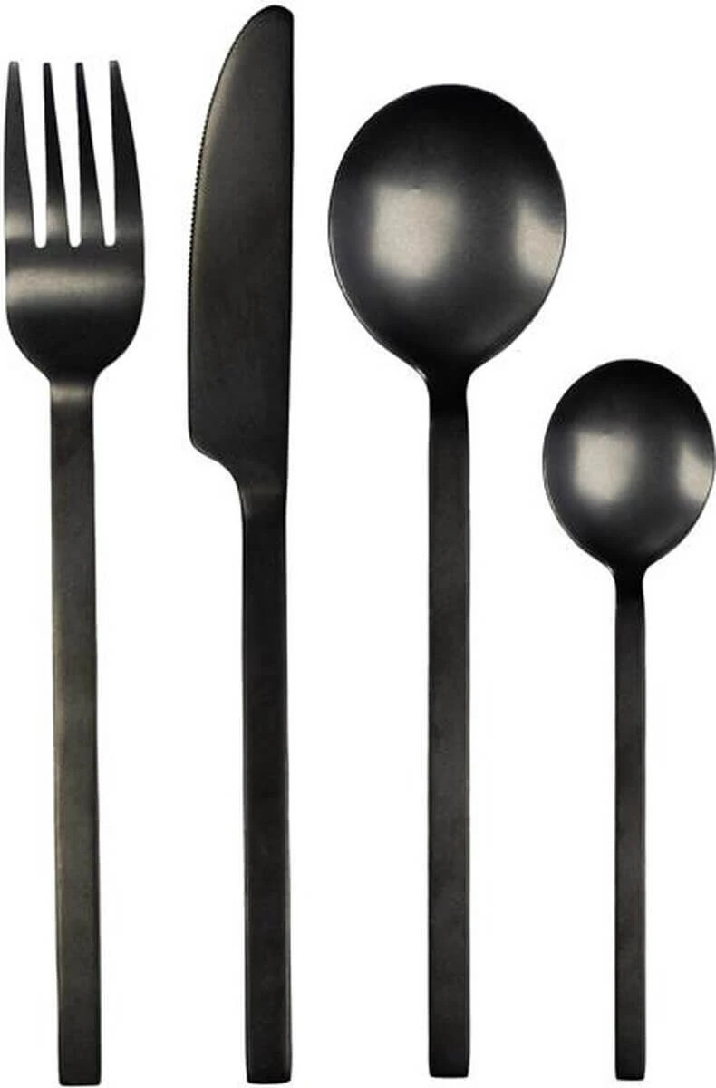 Leeff Charlot Bestekcassette 4-persoons Rvs Zwart 16-delig 1 Leeff Charlot Bestekcassette 4-persoons Rvs Zwart 16-delig