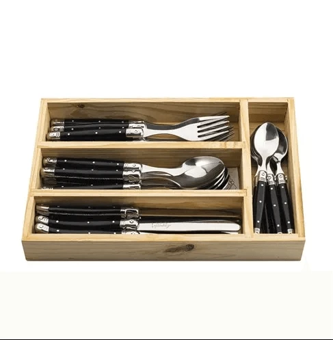Laguiole Style De Vie Premium Line Couvert Zwart 24-delig 1 Laguiole Style De Vie Premium Line Couvert Zwart 24-delig