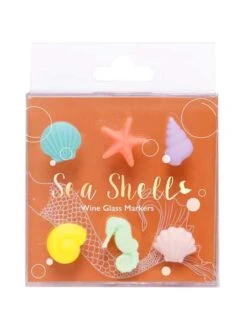 Winkee Seashell Glass Markers Silicone 6 Stuks