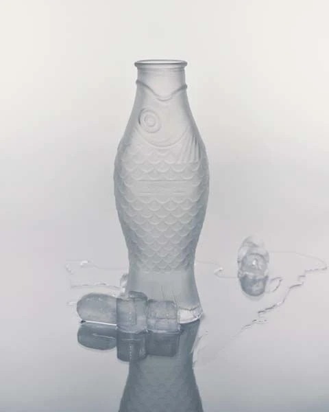 Serax Fish & Fish Fles 1 Liter Glas Frosted White 2 Serax Fish & Fish Fles 1 Liter Glas Frosted White - Afbeelding 2