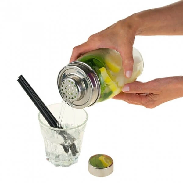 Happy Tappi Voorraadpot Met Cocktailshaker 500 Ml Glas Rvs - Afbeelding 2