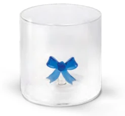 Oldenhof Glazen Beker Met Blauwe Strik 250 Ml