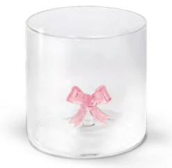 Oldenhof Glazen Beker Met Roze Strik 250 Ml