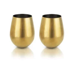 Viski Stemless Tumbler Wijnglas Gold 2 Stuks