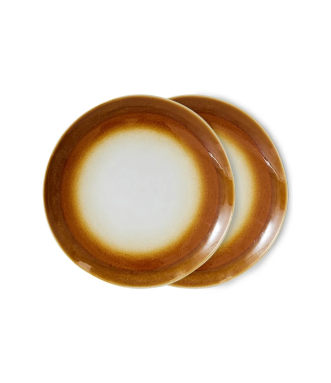 HK Living 70's ACE7269 Supernova Dinerbord ø 29 Cm Aardewerk 2 Stuks