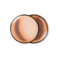HK Living 70's ACE7272 Horizon Dessertbord ø 17,5 Cm Aardewerk 2 Stuks