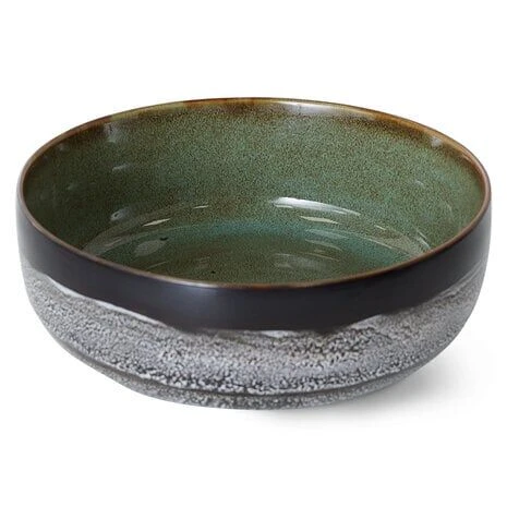 HK Living ACE7281 Rock On Salad Bowl ø 25 Cm Aardewerk 1 HK Living ACE7281 Rock On Salad Bowl ø 25 Cm Aardewerk