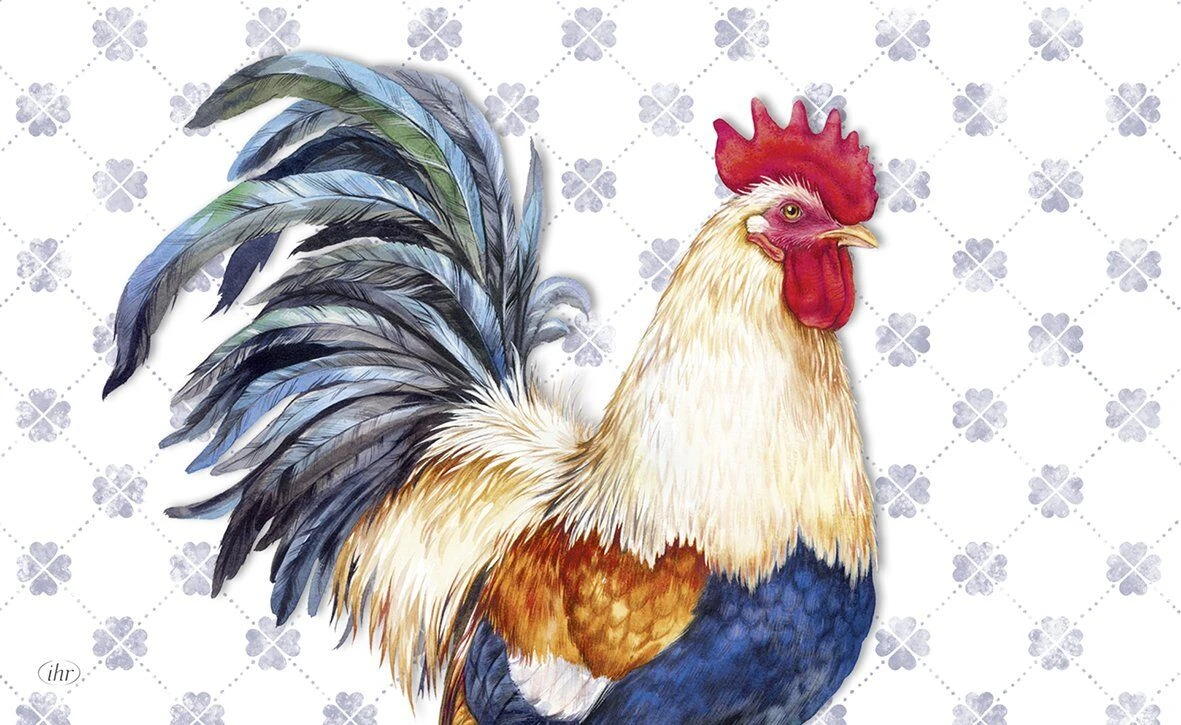 IIhr Albert Rooster Ontbijtplank 23,5 X 14,5 Cm Melamine Blauw