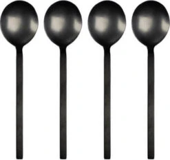 Leeff Charlot Koffielepel 15,5 Cm Rvs Zwart 4 Stuks