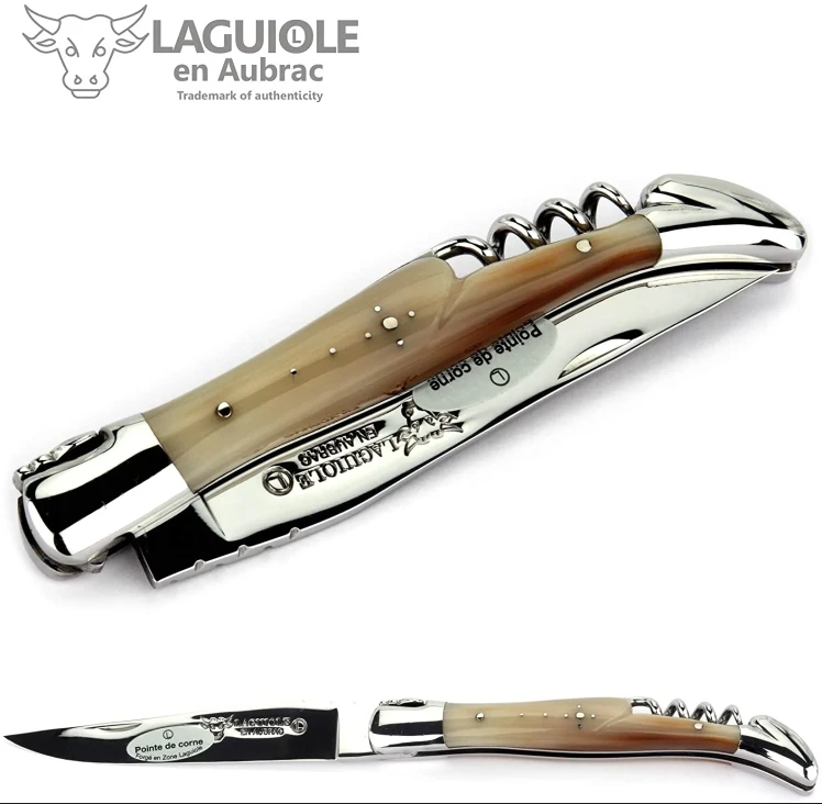 Laguiole En Aubrac Klapmes Met Kurkentrekker 12 Cm Solid