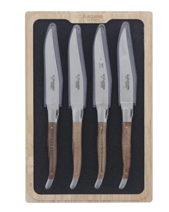 Laguiole En Aubrac Steakmes 11,5 Cm Walnoothout 4 Stuks