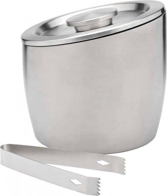 Leopold Ijsemmer Met Tang 2,5 Liter Rvs Mat 1 Leopold Ijsemmer Met Tang 2,5 Liter Rvs Mat