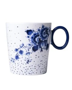 Heinen Delfts Blauw Blauwe Stip Bloementooi Mok