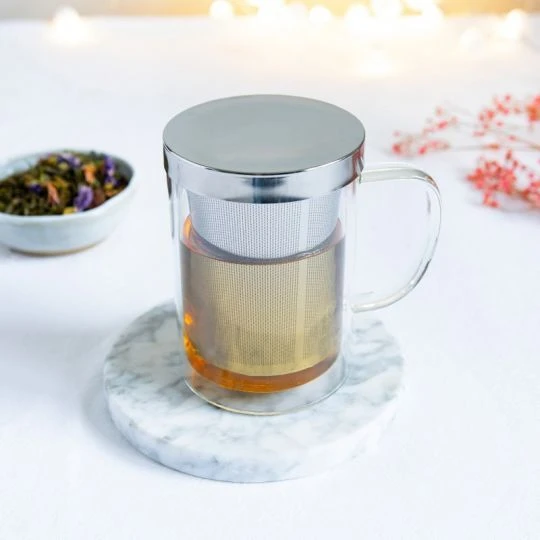 Cristel Verbena Dubbelwandig Theeglas Met Filter 0,4 Liter 2 Cristel Verbena Dubbelwandig Theeglas Met Filter 0,4 Liter - Afbeelding 2