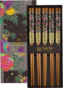 Oldenhof Eetstokjes Cubes Black White 22,5 Cm 5 Stuks