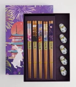 Oldenhof Eetstokjes Giftset Konijn 22,5 Cm Met Aflegsteentjes