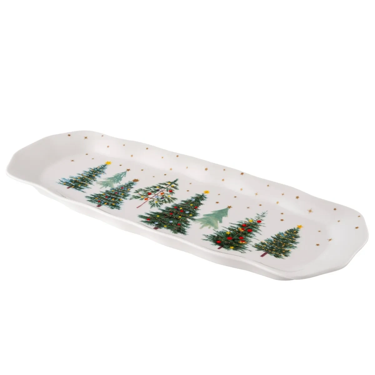 Oldenhof Festive Trees Serveerbord 37 X 14 Cm Porselein