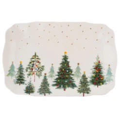 Oldenhof Festive Trees Serveerschaal 35 X 23 Cm Porselein
