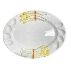 Oldenhof Grote Ovale Aspergeschaal Met Eigaten Geel